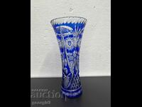 Bohemian Crystal Cobalt / Blue Vase. #5394