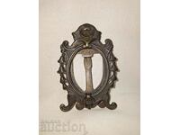 Old tabletop bronze photo frame