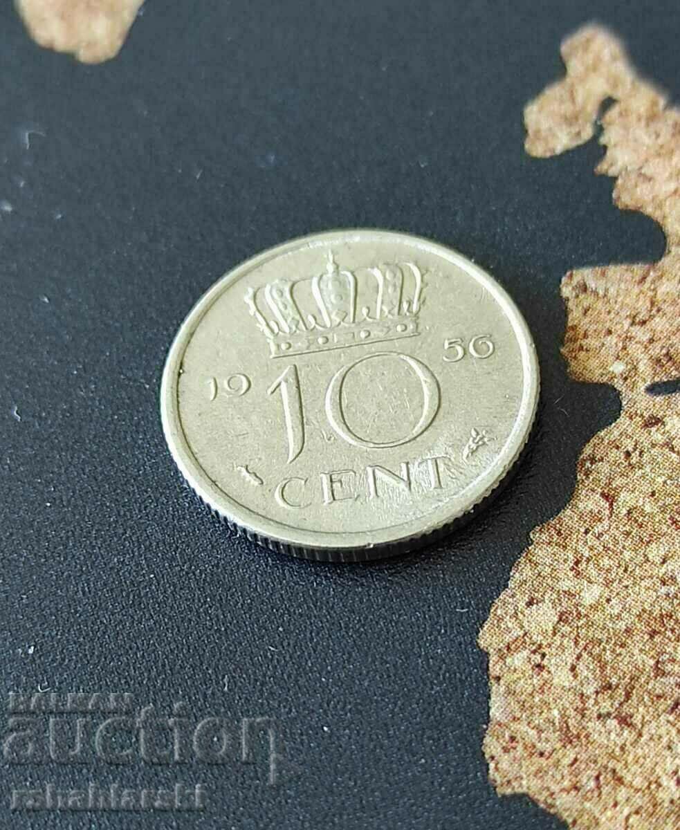 Нидерландия 10 цента, 1956