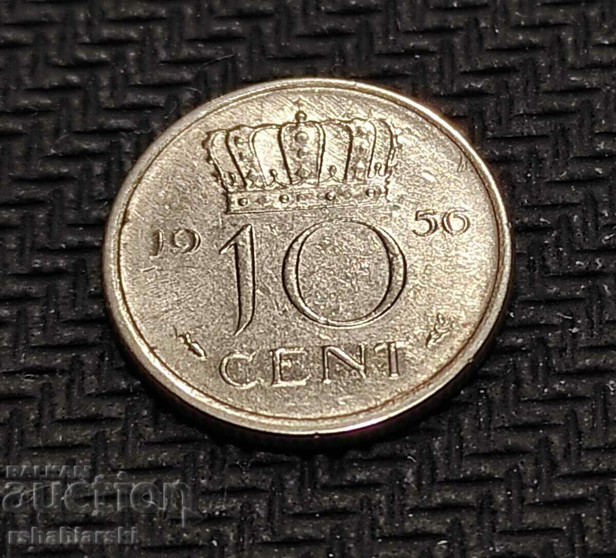 Netherlands 10 cents, 1956