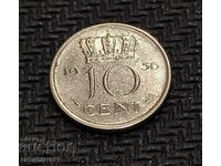 Netherlands 10 cents, 1956