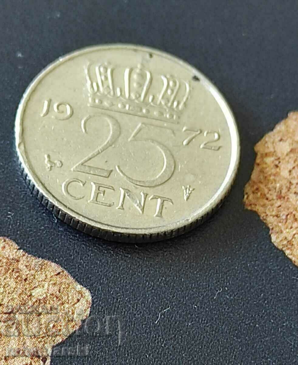 Netherlands 25 cents, 1972
