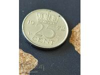Netherlands 25 cents, 1972