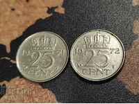 Coins Netherlands 25 cents - 2 pcs.[1971-1972]