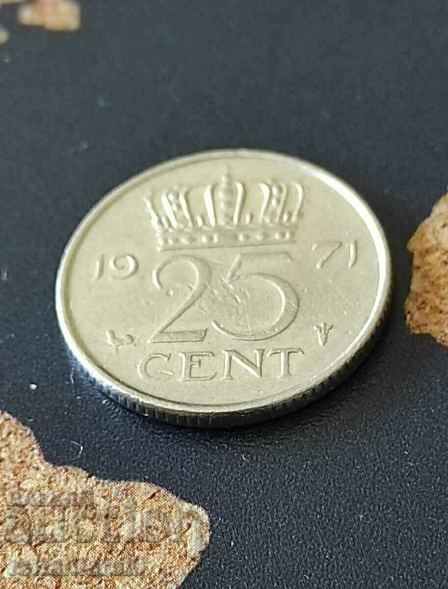 Netherlands 25 cents, 1971