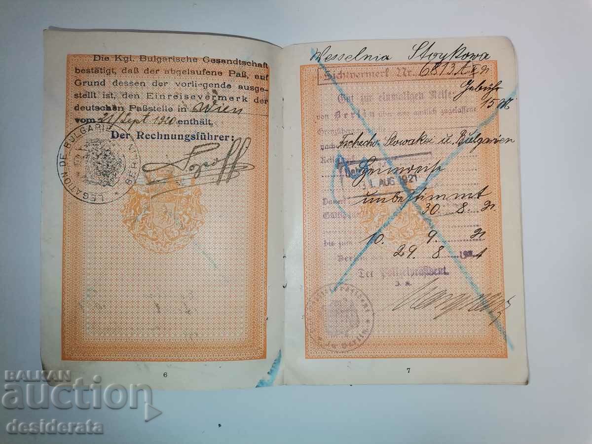 Auction  Foreign passport, 1921