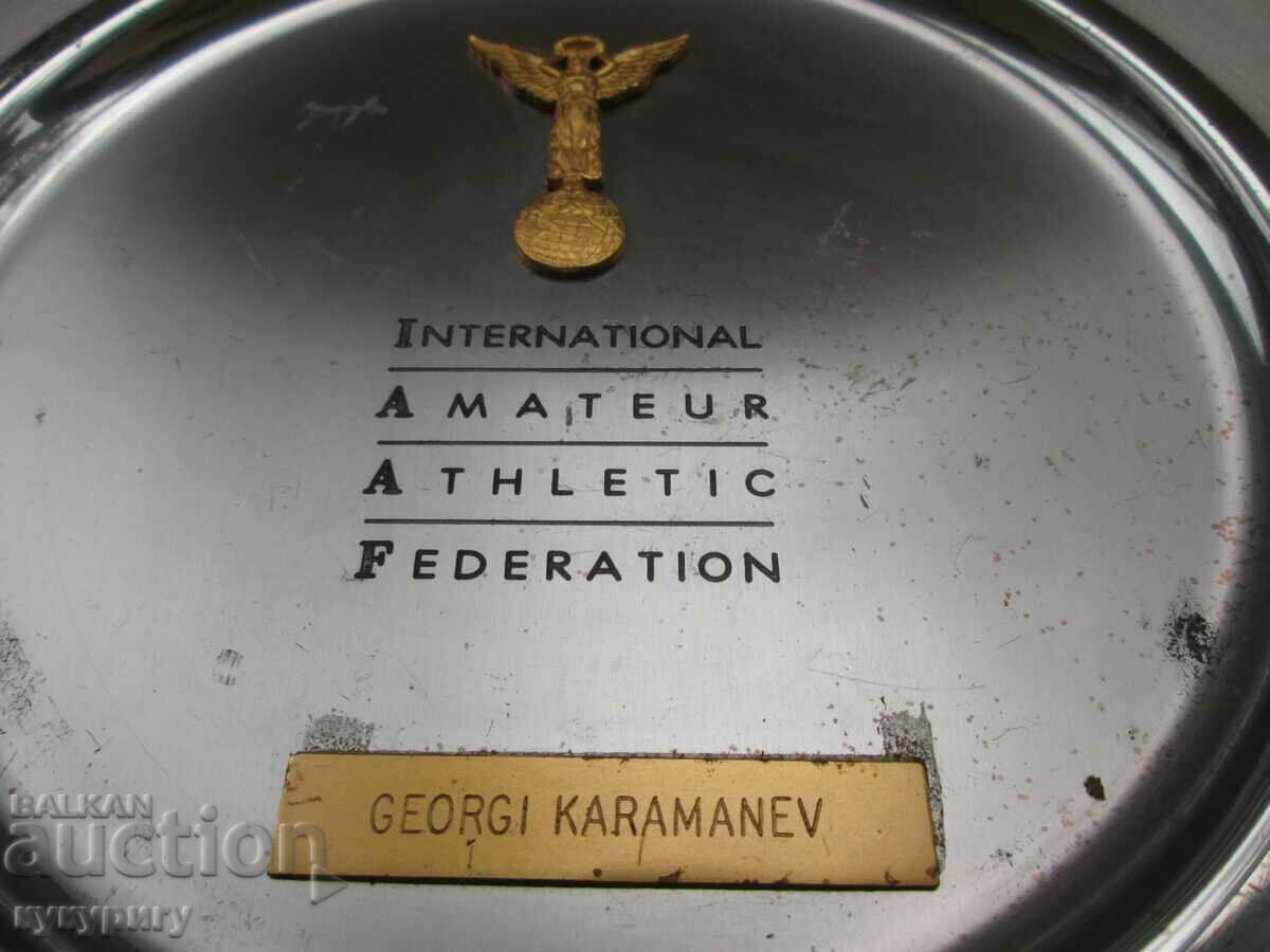 Old prize wall plate and congratulatory letters NRB with price 50.00 BGN | € 25.56 Old prize wall plate and congratulatory letters NRB with price 50.00 BGN | € 25.56