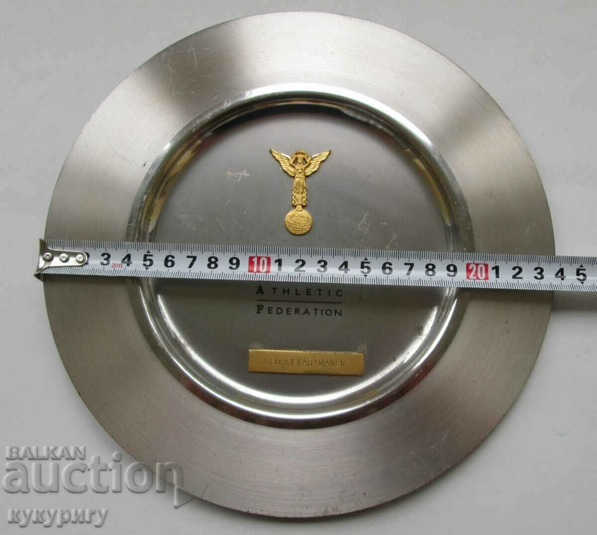 Old prize wall plate and congratulatory letters NRB - 7 Old prize wall plate and congratulatory letters NRB - 7