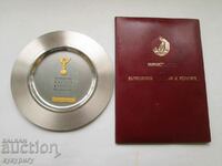 Old prize wall plate and congratulatory letters NRB