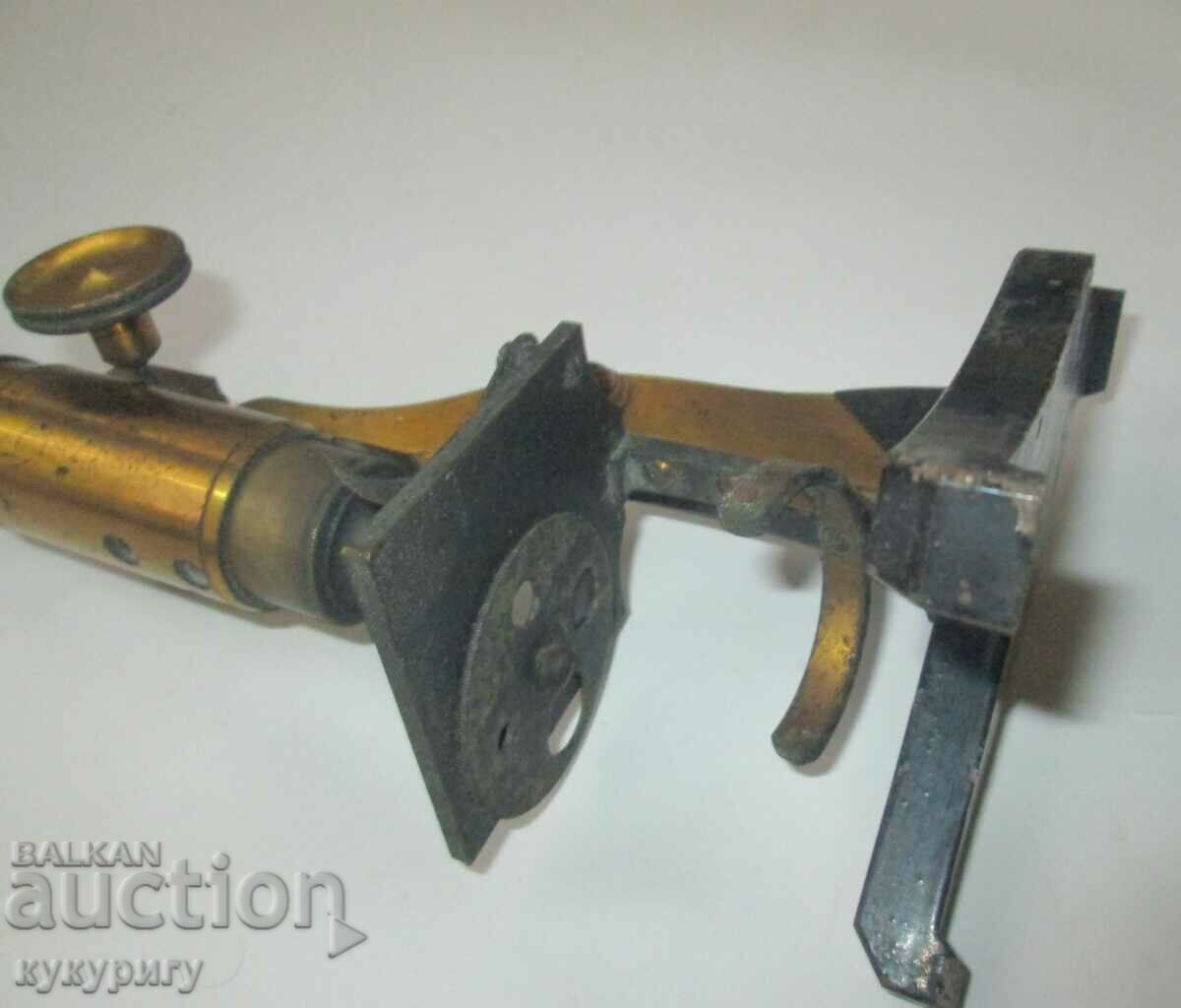 Old 19th century gilt microscope for decoration or repair - 6