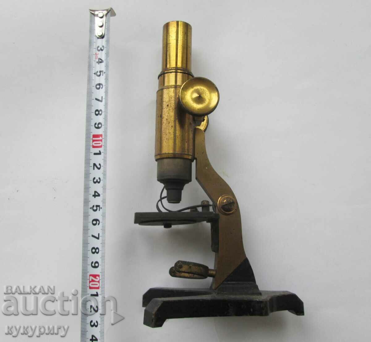 Old 19th century gilt microscope for decoration or repair - 7