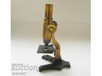 Old 19th century gilt microscope for decoration or repair