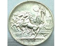 1 lira 1915 Italia Victor Emmanuel (1869-1947) argint