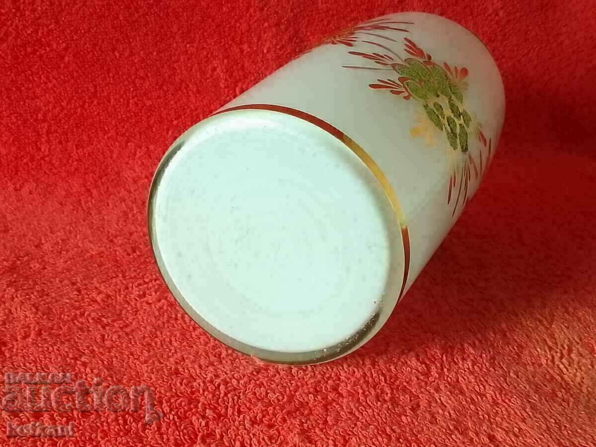 Old glass vase gilding handmade embossed flowers - 6 Old glass vase gilding handmade embossed flowers - 6