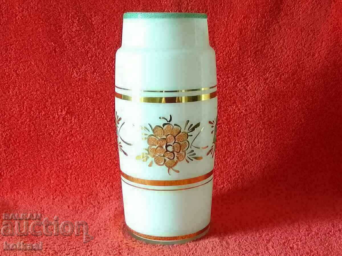 Old glass vase gilding handmade embossed flowers with price 55.50 BGN | € 28.38 Old glass vase gilding handmade embossed flowers with price 55.50 BGN | € 28.38
