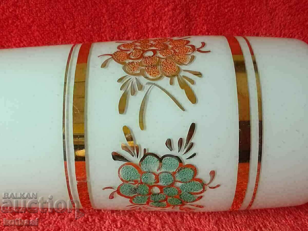 Old glass vase gilding handmade embossed flowers - 5 Old glass vase gilding handmade embossed flowers - 5