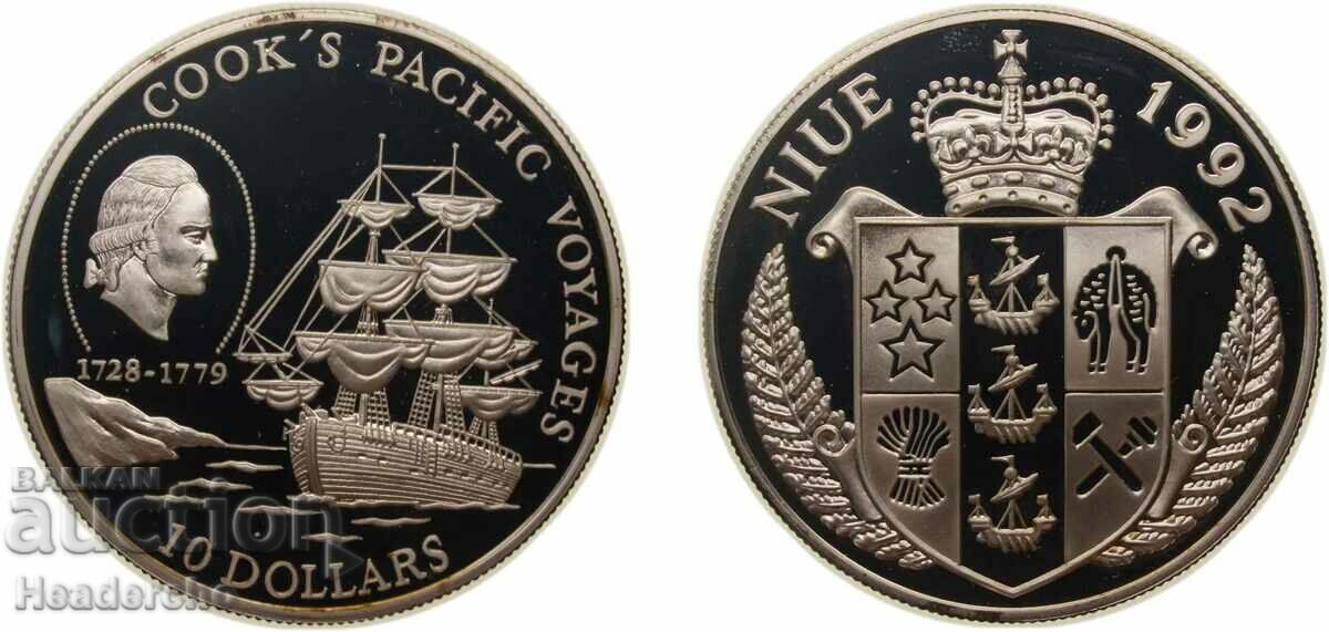 10 Dollars Niue Islands 1992 (Ασημί)