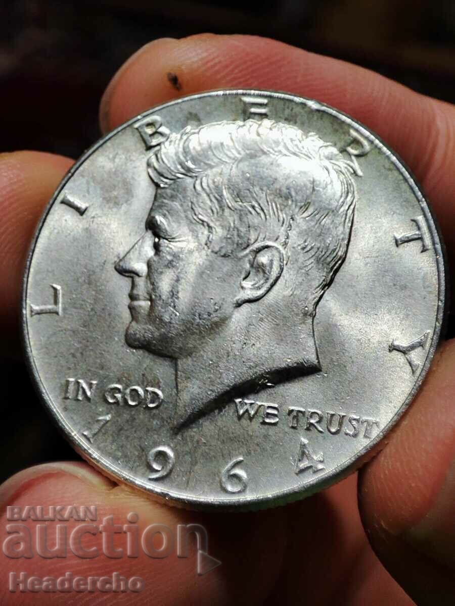 1/2 $ (половин) долар САЩ 1964 г. (сребро)