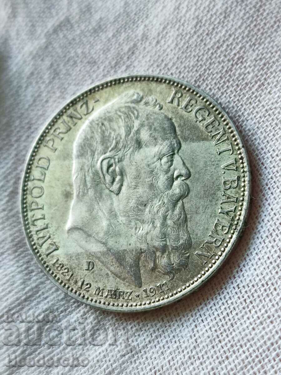 3 Marci 1911-D Germania (Bavaria) Argint