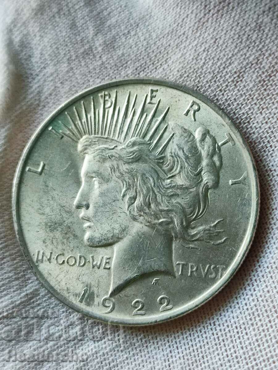 1$ Peace/пиис долар САЩ 1922 г. (сребро)