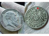 5 марки 1907-G Баден, Германия (сребро)