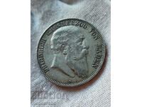 5 марки 1907-G Баден, Германия (сребро)