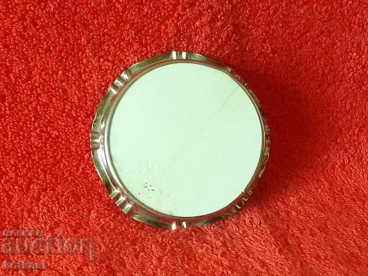 Аукцион Стар малък порцеланов поднос цветя метален обков