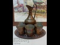 OLD COPPER SERVICE FOR WATER, WINE, ETC. HANDMADE