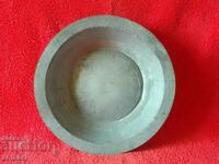 Стара медна Бакърена Чинийка Тас калайдисана