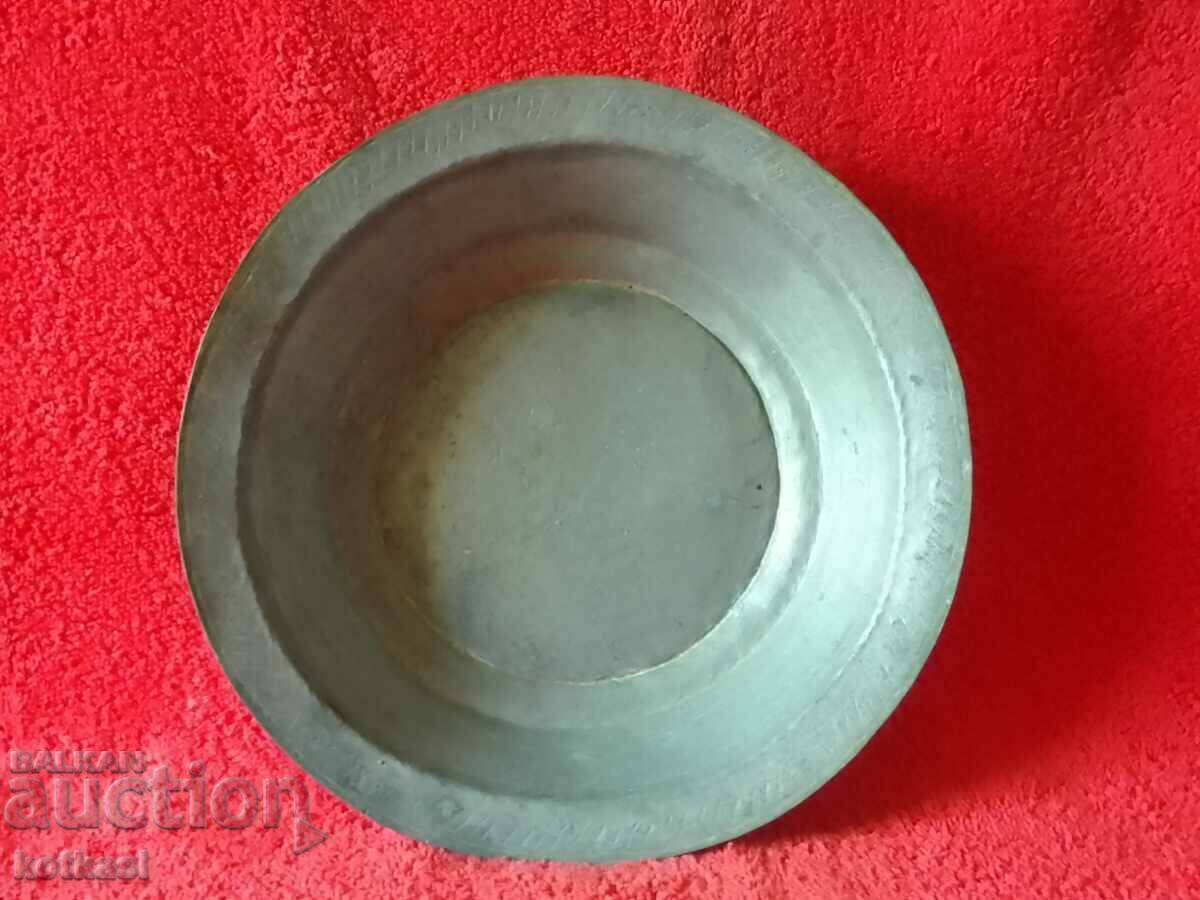 Old copper plate Tas tinned Old copper plate Tas tinned