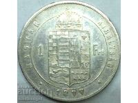 Hungary 1 forint 1877 Franz Joseph silver