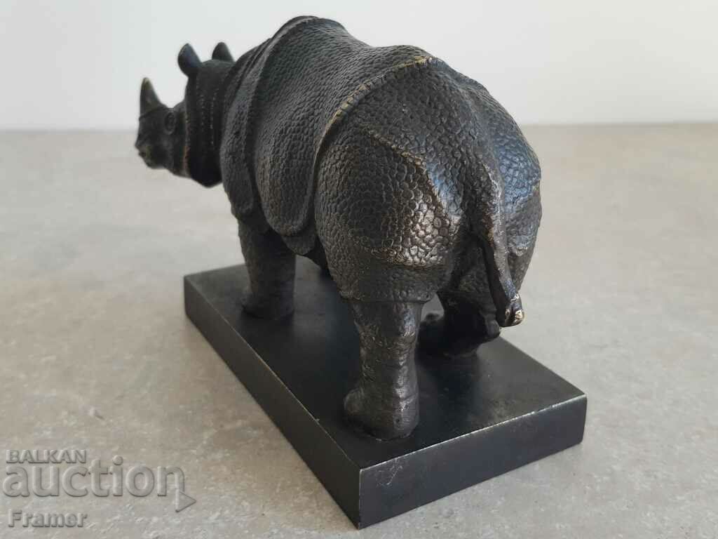 Rhino masterwork bronze patina old England 19th c. - 6 Rhino masterwork bronze patina old England 19th c. - 6