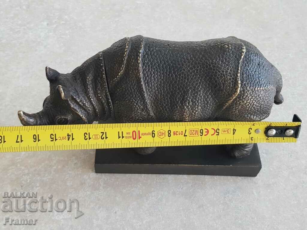 Rhino masterwork bronze patina old England 19th c. - 7 Rhino masterwork bronze patina old England 19th c. - 7