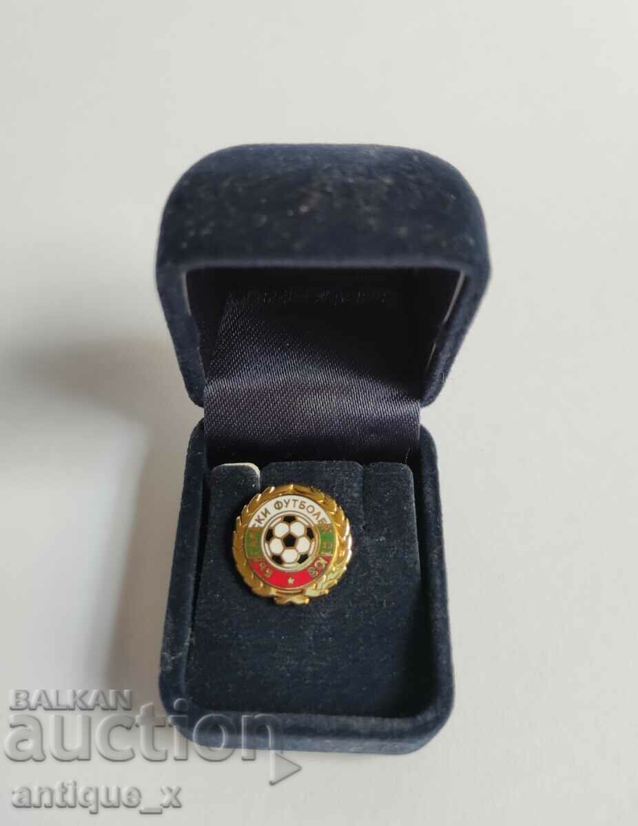 Rare enamel badge of BFS - Bulgarian Football Union - with box