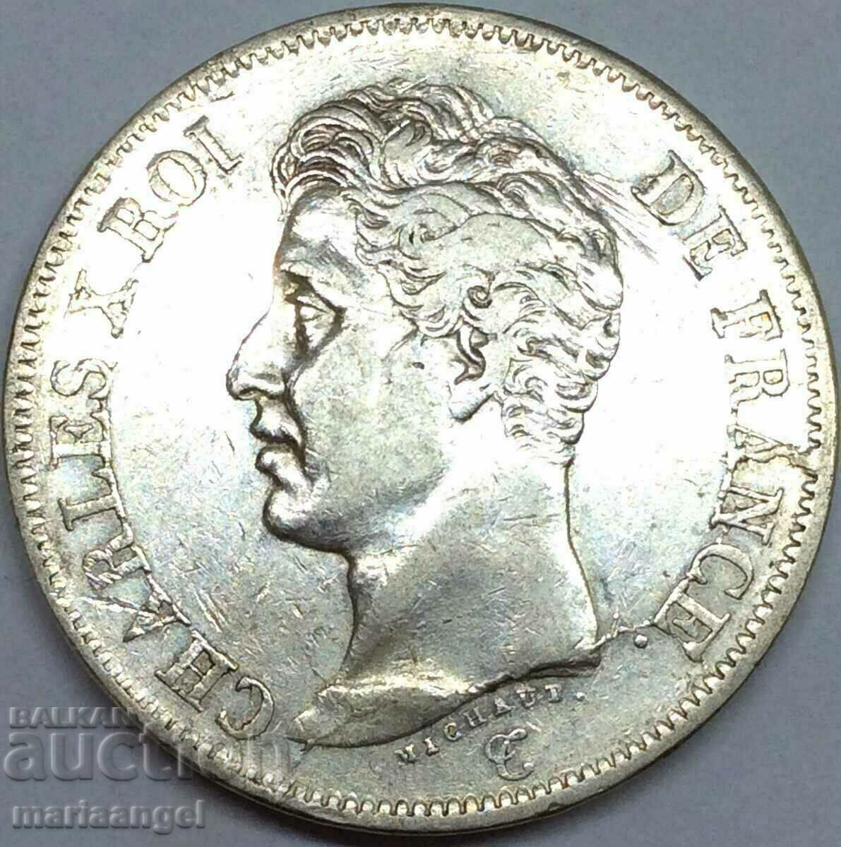 5 Franci 1826 Franta D Charles X 37mm 24.85g Argint