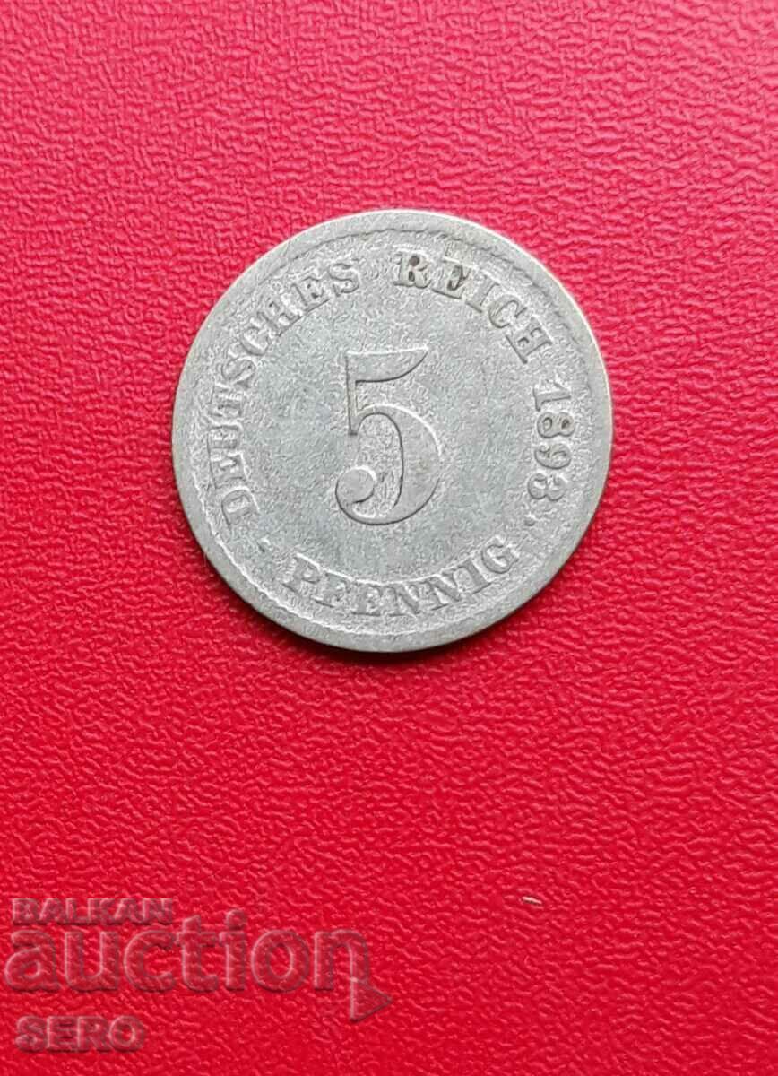 Germania-5 Pfennig 1893 D-Münch