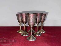 Silver plated embossed cups with markings