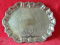 Placă de argint metal veche marcată LEONARD SILVERPLATE