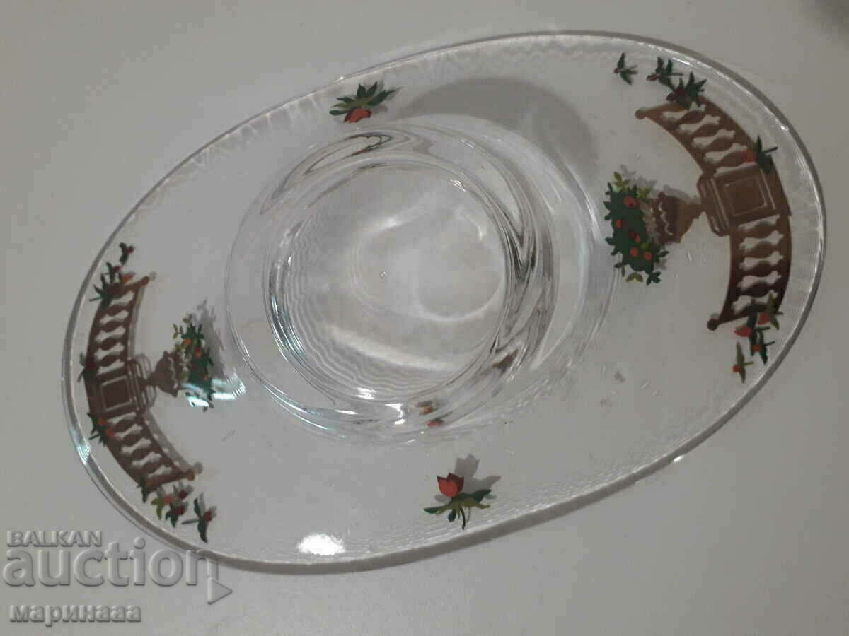 CANDLESTICK. GLASS WITH THE GOLD - 5 CANDLESTICK. GLASS WITH THE GOLD - 5