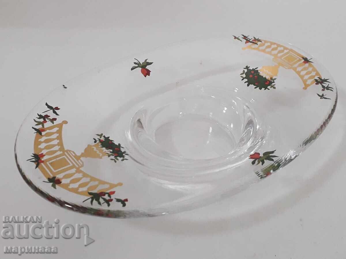 CANDLESTICK. GLASS WITH THE GOLD - 7 CANDLESTICK. GLASS WITH THE GOLD - 7