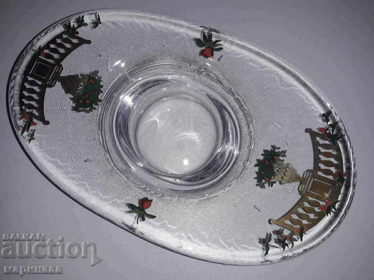 CANDLESTICK. GLASS WITH THE GOLD CANDLESTICK. GLASS WITH THE GOLD