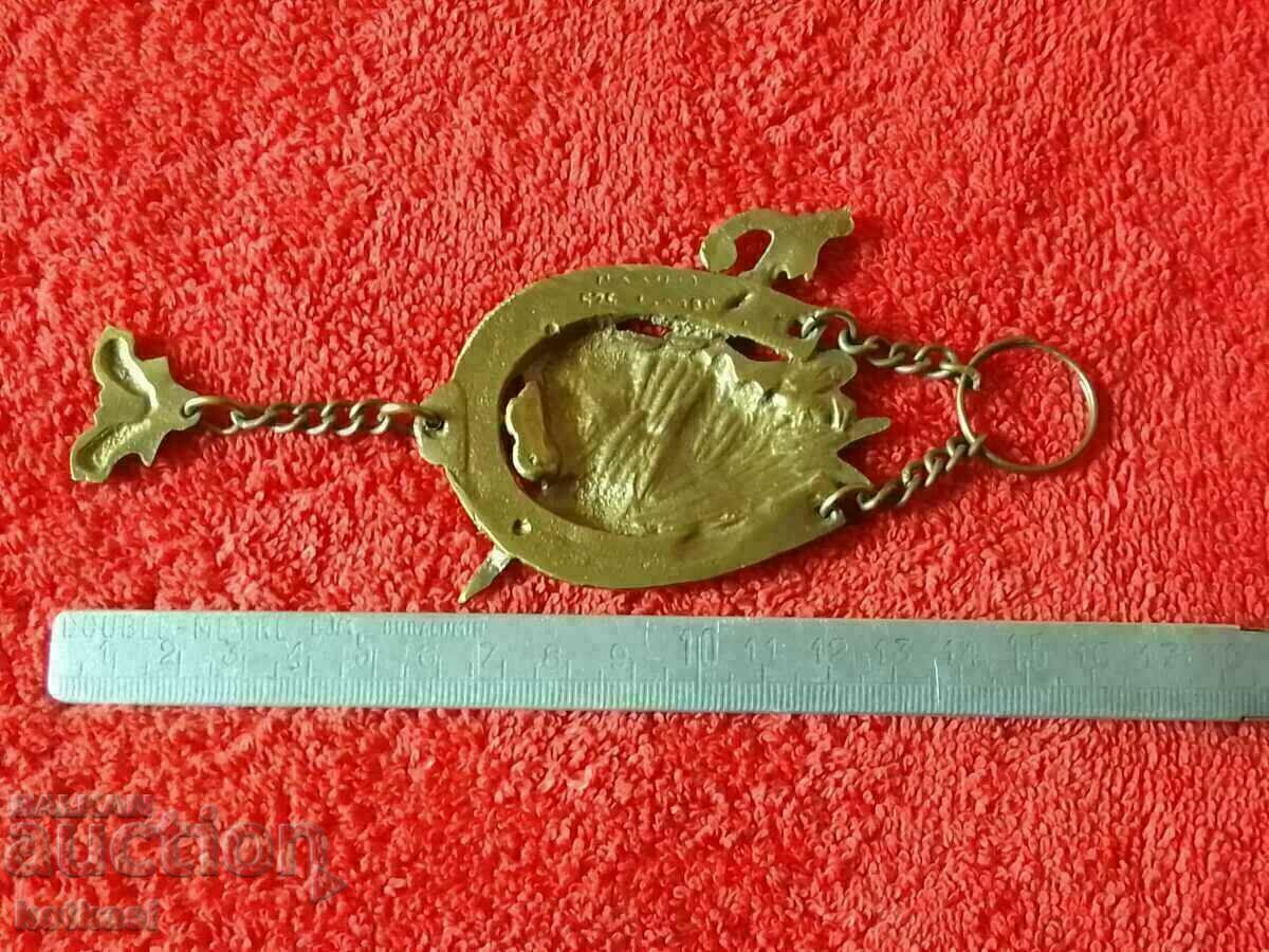 Old metal panel figure Tourism Edelweiss Backpack Horseshoe - 6 Old metal panel figure Tourism Edelweiss Backpack Horseshoe - 6