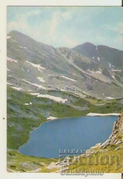 Картичка  България  Рила Синьото езеро и вр.Черна поляна**