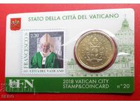Vatican - card monedă #20 cu 50 de cenți 2018