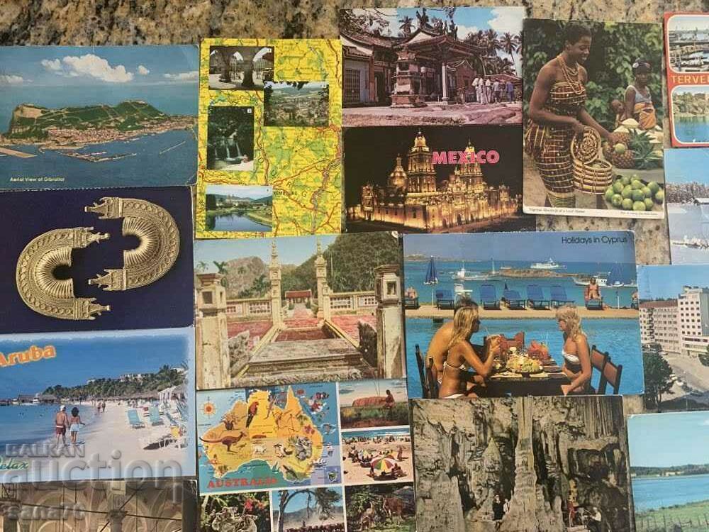 Lot 1 - Old Used Postcards - Mix - 24 pcs - 5