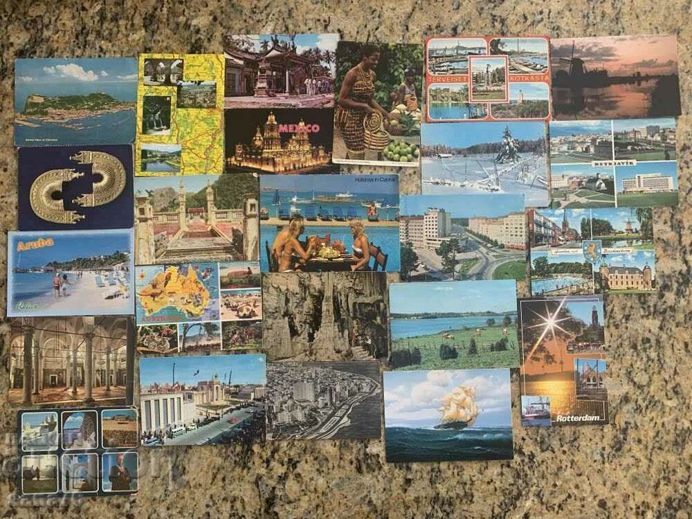 Lot 1 - Old Used Postcards - Mix - 24 pcs