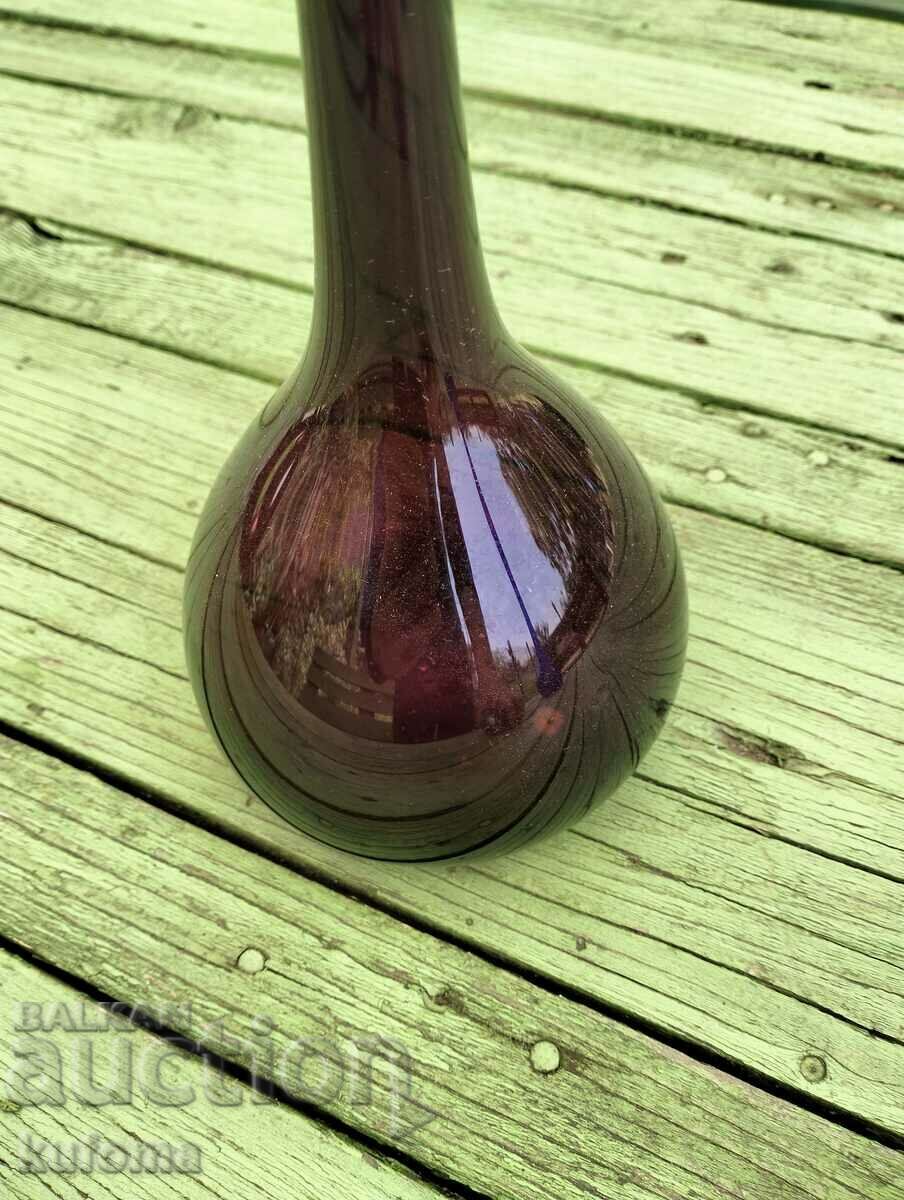Tall purple glass vase with price 64.99 BGN | € 33.23