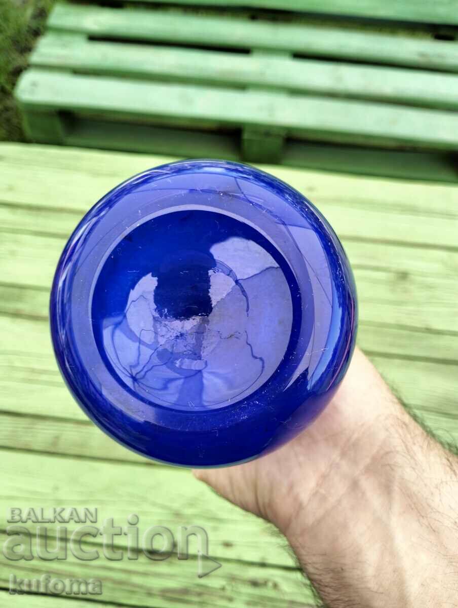 Tall blue glass vase - 5 Tall blue glass vase - 5