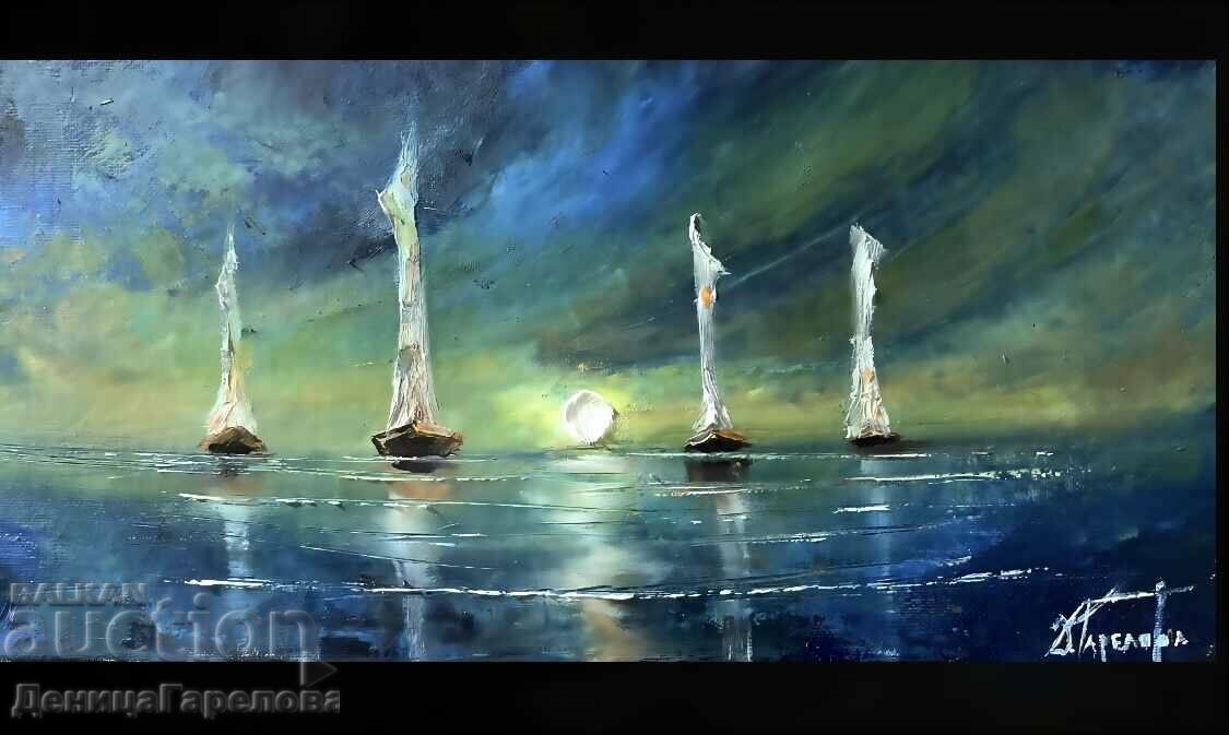 Denitsa Garelova painting 20/40 "On the edge of silence" oil