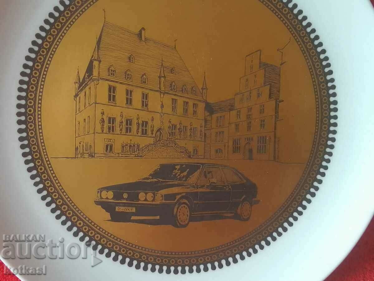 Delivery of Old porcelain plate Furstenberg F Volkswagen car Delivery of Old porcelain plate Furstenberg F Volkswagen car